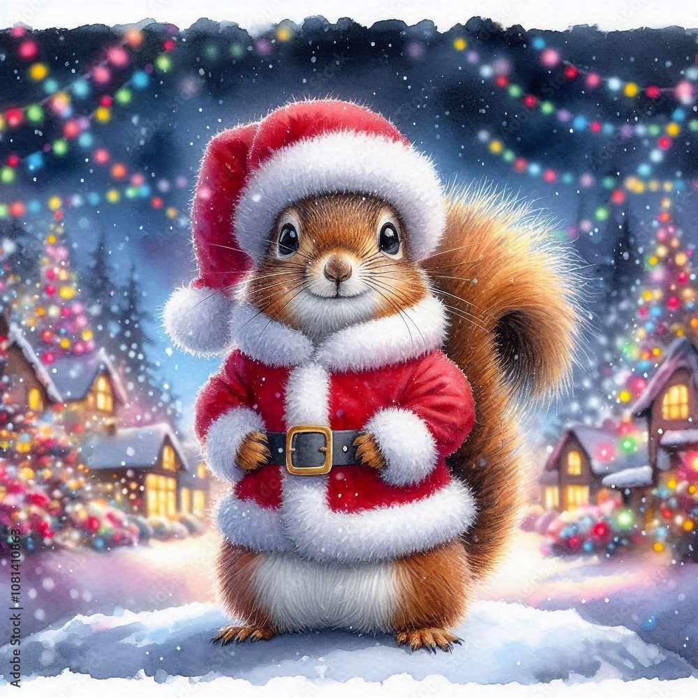Eichhörnchen als Weihnachtsmann Eichhörnchen als Weihnachtsmann