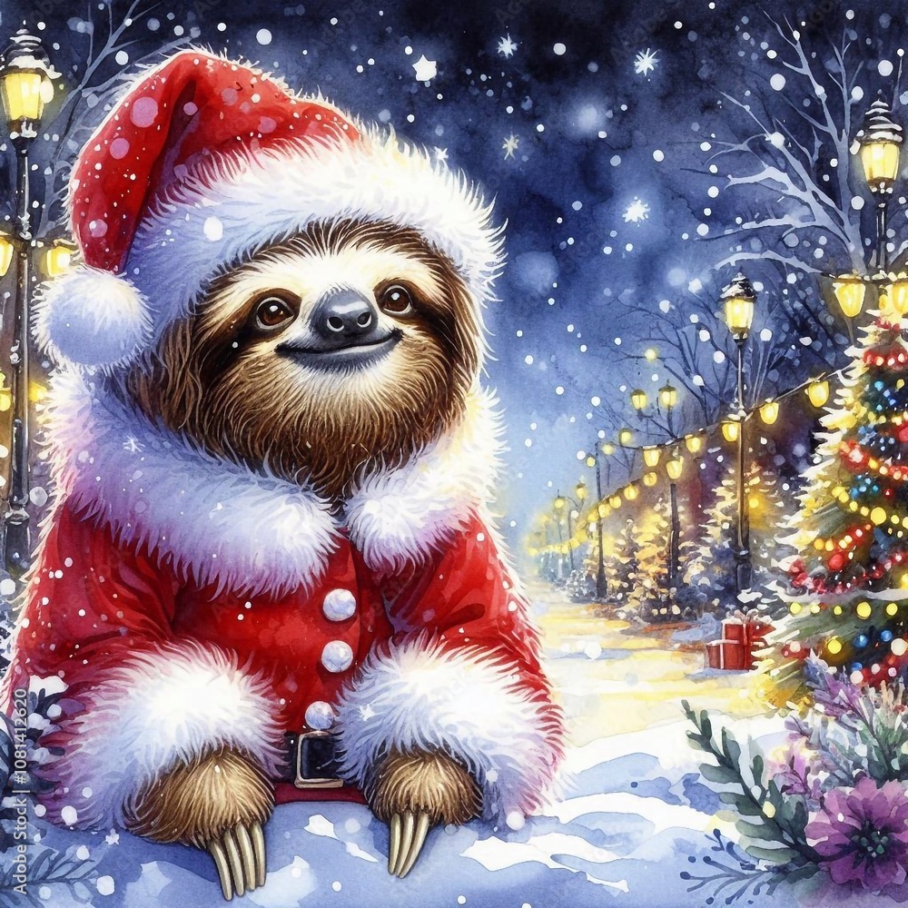 Faultier als Weihnachtsmann Faultier als Weihnachtsmann