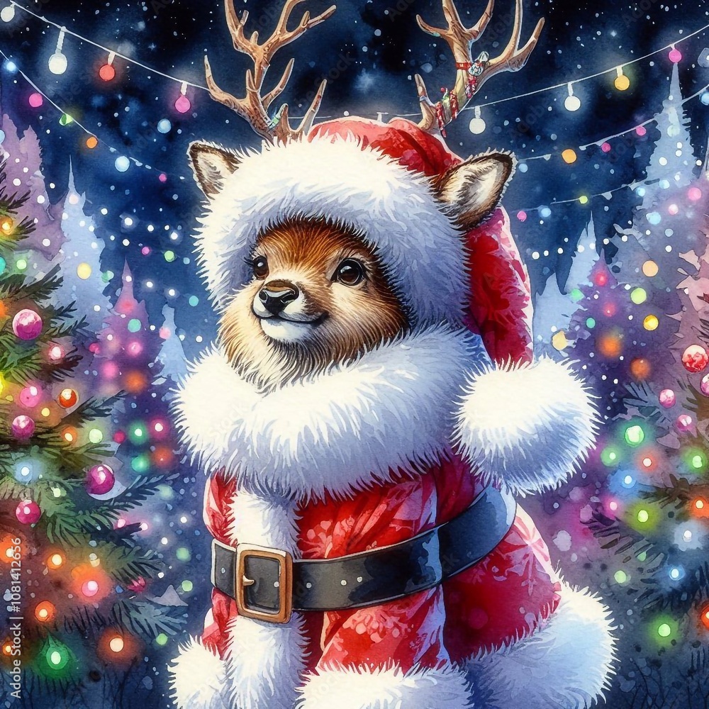 Rentier als Weihnachtsmann Rentier als Weihnachtsmann