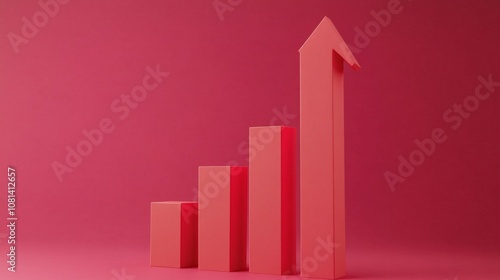 Free Download Red upward arrow graph showing rising trend, cut out - GFXLoad