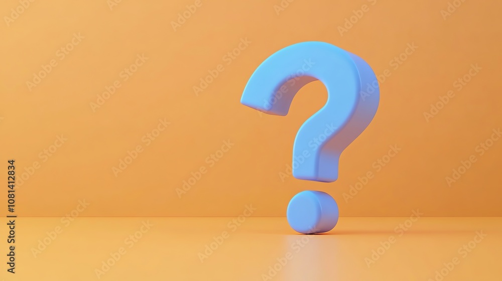 A large blue question mark on a yellow background. A large blue question mark on a yellow background.