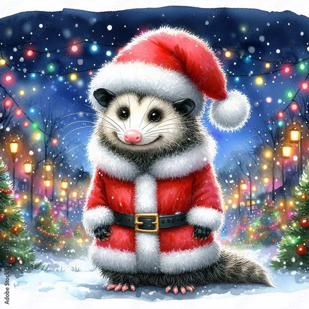 Opossum als Weihnachtsmann Opossum als Weihnachtsmann