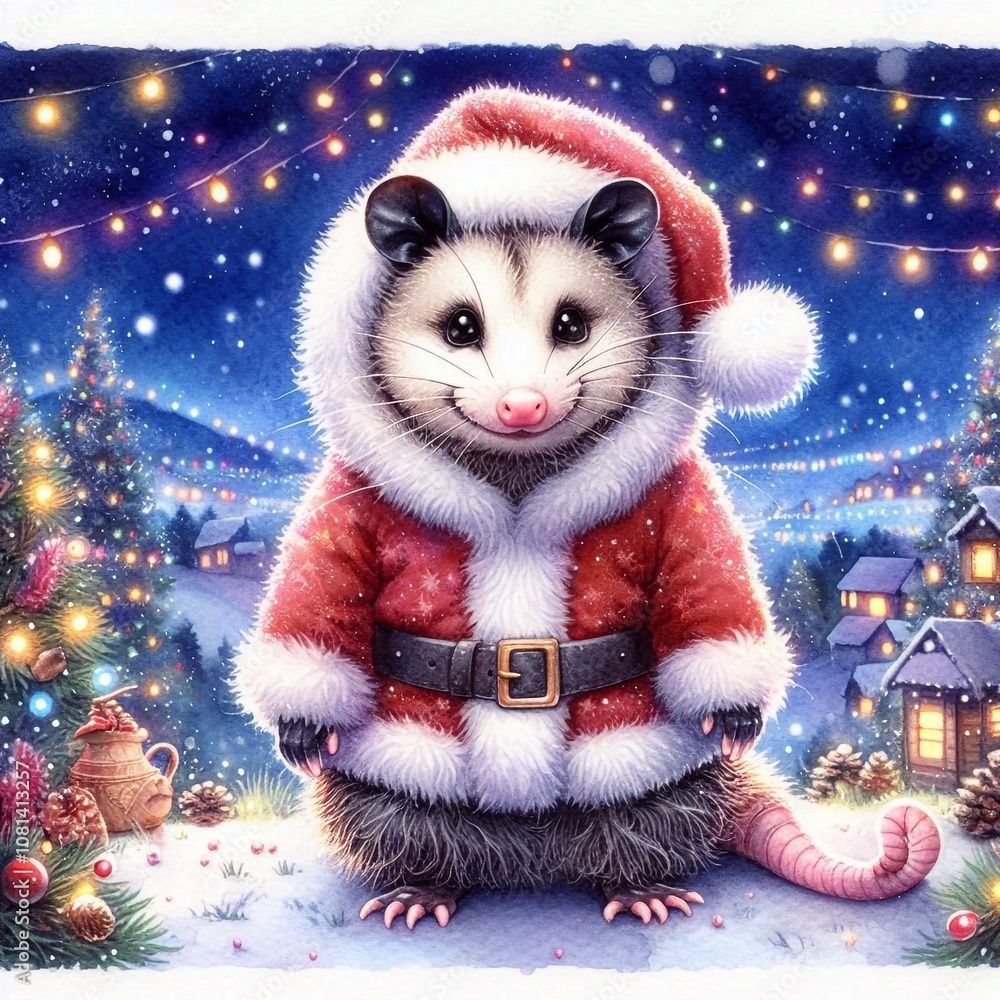 Opossum als Weihnachtsmann Opossum als Weihnachtsmann