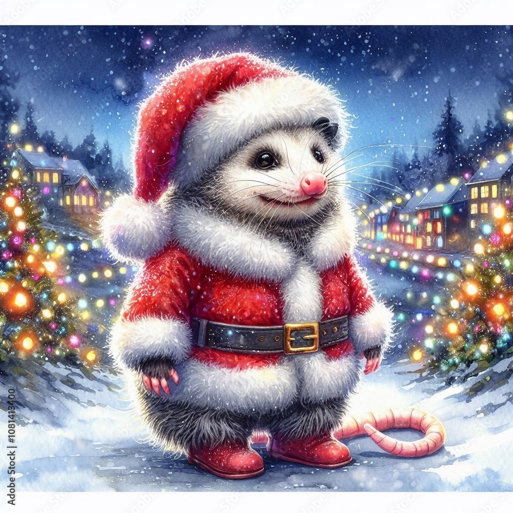 Opossum als Weihnachtsmann Opossum als Weihnachtsmann
