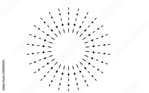 光モチーフのデザイン、フレーム。ゴシック風。