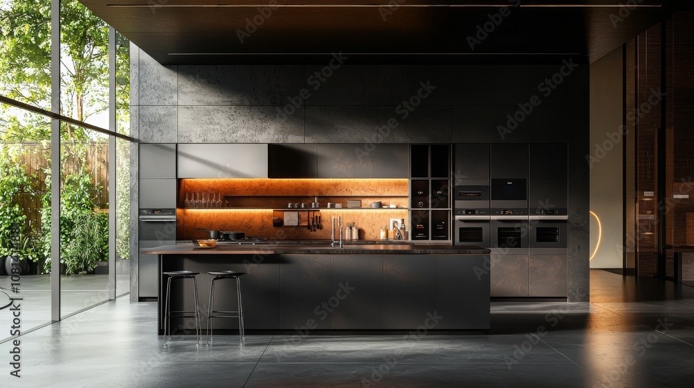 Modern Kitchen with Smart Features and Voice Control Modern Kitchen with Smart Features and Voice Control