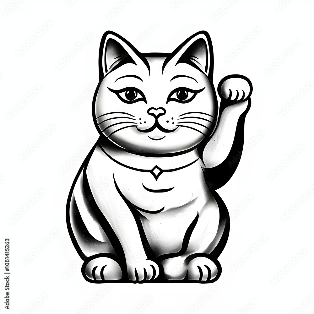 Fototapeta premium maneki neko cat illustration