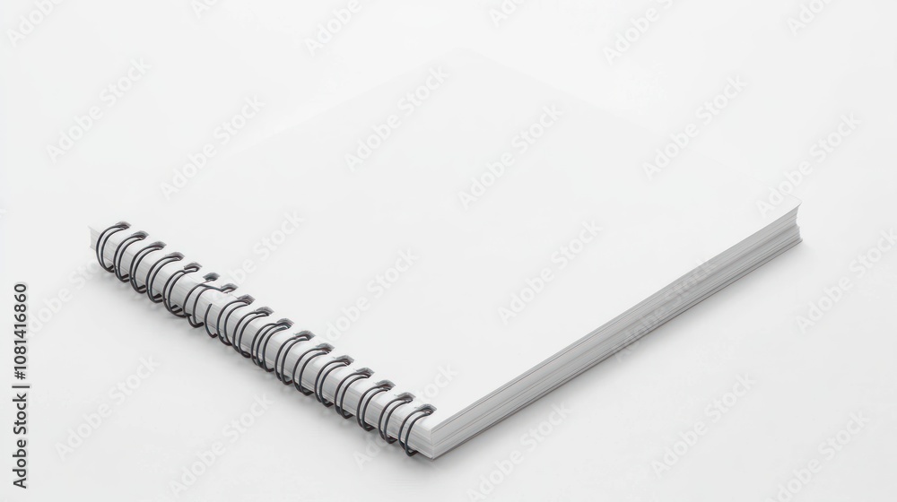 A blank spiral-bound notebook on a white background, ready for notes or sketches. A blank spiral-bound notebook on a white background, ready for notes or sketches.