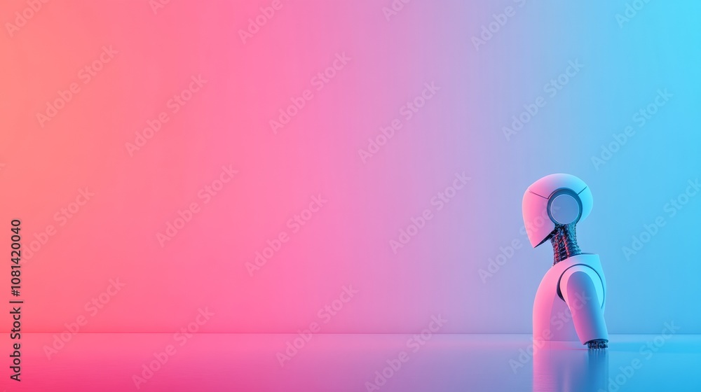 Artificial inteligent robot illustration, future modern life Artificial inteligent robot illustration, future modern life