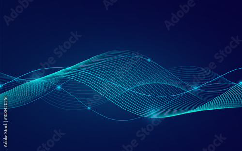 Abstract Wave, Line Particle Technology Background.Trendy.abstract background.Vector illustration