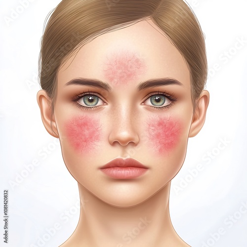 Detailed Medical of Lupus Butterfly Rash Across the Face photo