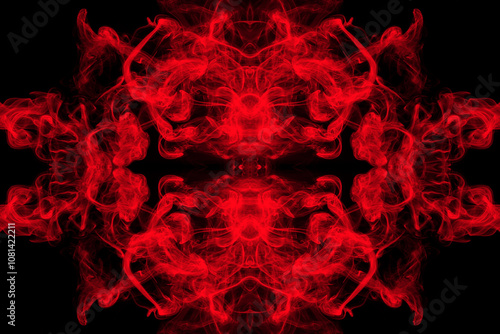 art of red smoke abstract on black background