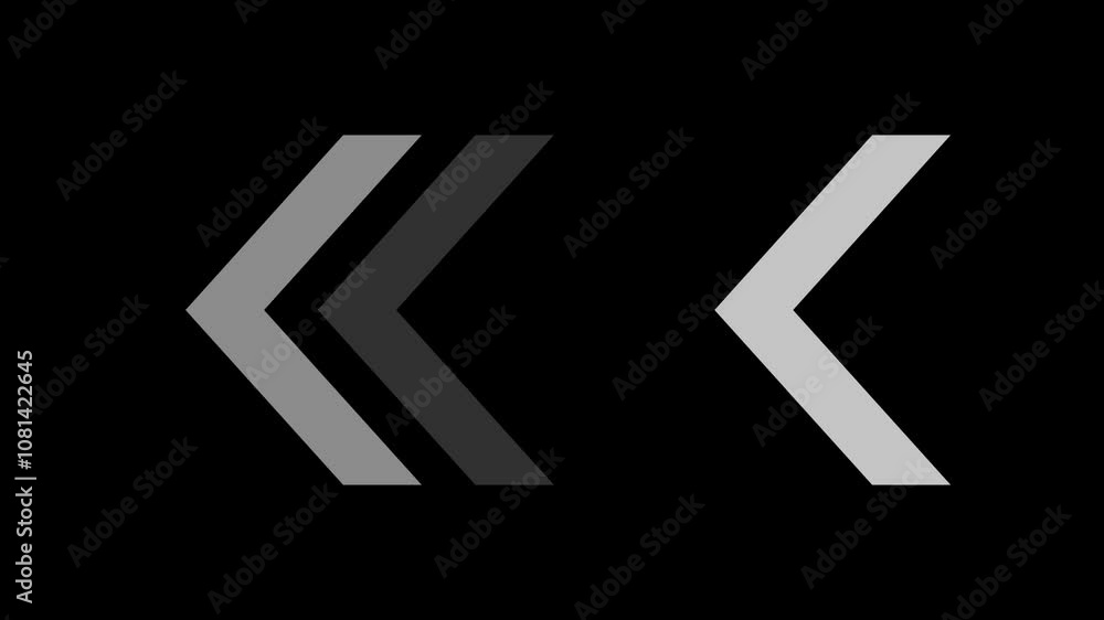 Left arrow animation. Arrow growth left concept. left direction animated arrow on black background. 4k render. High resolution Video footage. Left arrow animation. Arrow growth left concept. left direction animated arrow on black background. 4k render. High resolution Video footage.