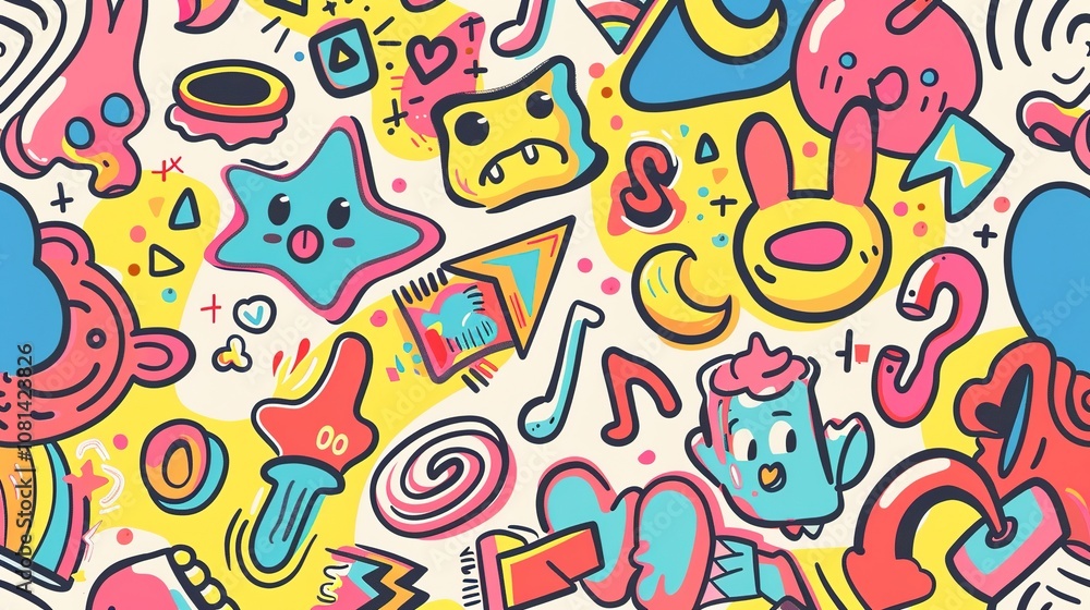 Graffiti Line Cute Elements - a vibrant and playful design. The graffiti-style elements add a fun and creative flair to the visual. Graffiti Line Cute Elements - a vibrant and playful design. The graffiti-style elements add a fun and creative flair to the visual.