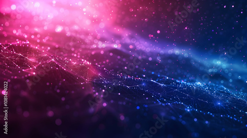 Abstract Background with Purple and Blue Bokeh Lights