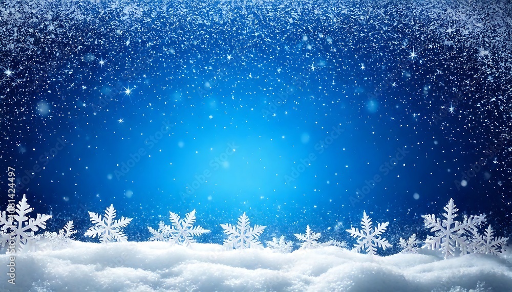Christmas blue background with snow and space for your text Christmas blue background with snow and space for your text