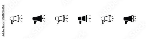 Megaphone icon set. Loudspeaker Symbol vector	