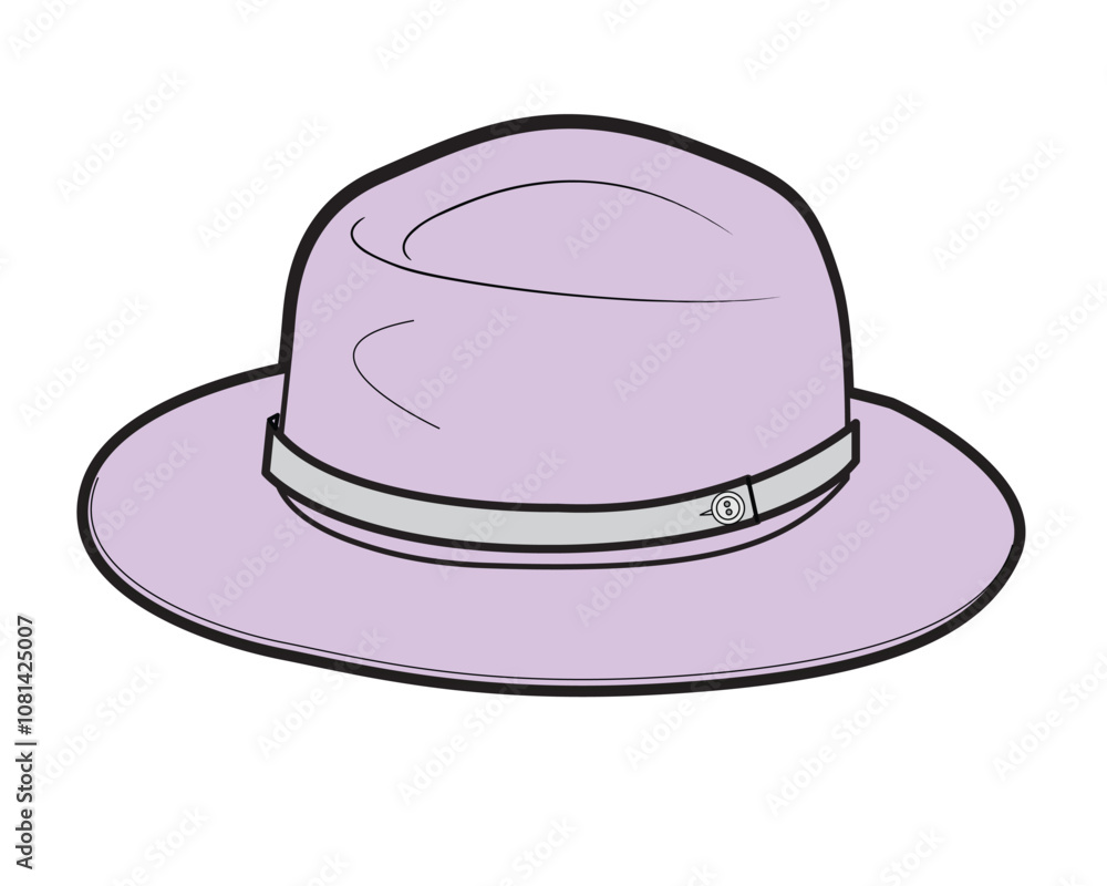 Porkpie hat design technical flat sketch vector mockup template. Porkpie hat design technical flat sketch vector mockup template.