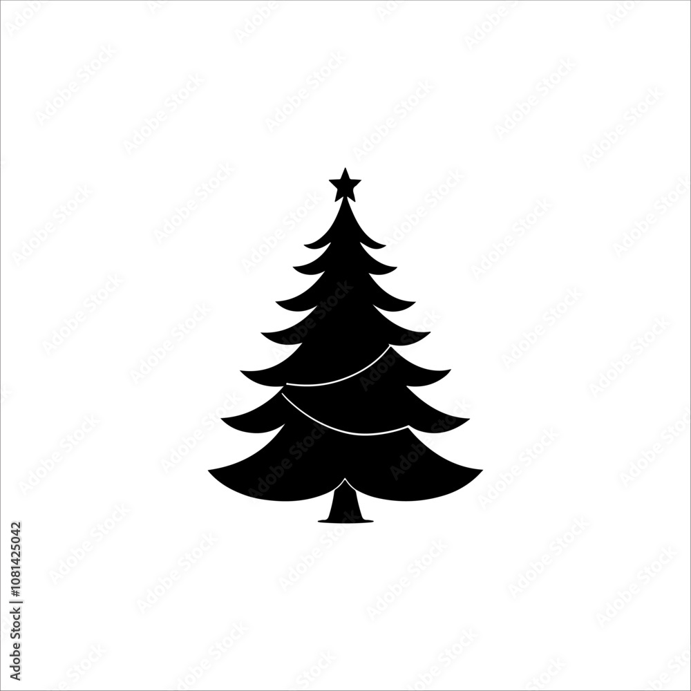 Silhouette of a Christmas tree. Christmas tree vector. Silhouette of a Christmas tree. Christmas tree vector.