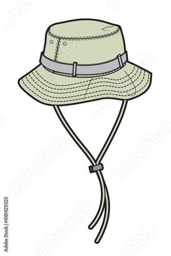 Boonie hat mockup template vector design.