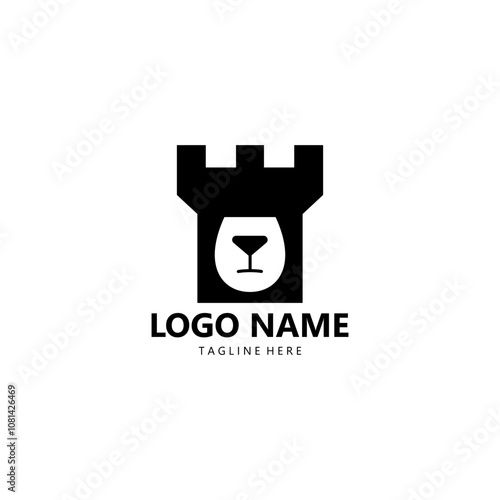 bear fort logo design vector