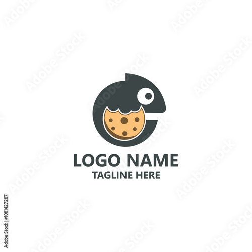 chameleon cookies logo design vector