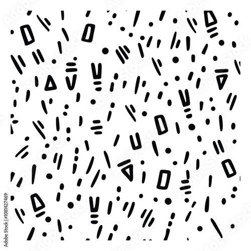 Abstract Exclamation Mark Pattern in Monochrome