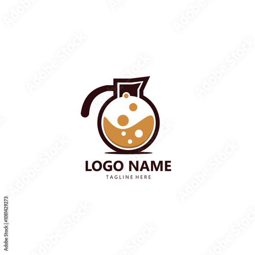 lab coffee logo design vector