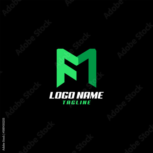 letter FM logo design vector