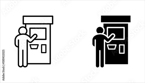 Set of money withdraw icons. Banking and transaction concept. vector illustration on white background