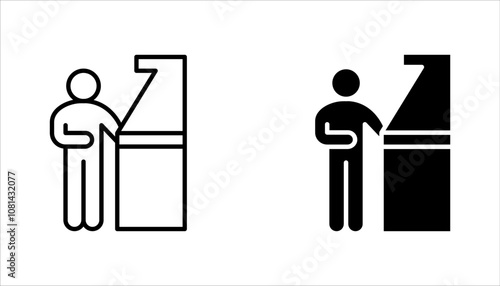Set of money withdraw icons. Banking and transaction concept. vector illustration on white background