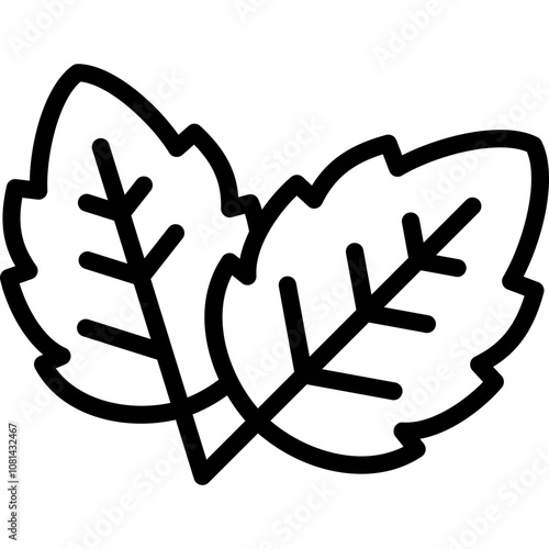 mint icon illustration design with outline