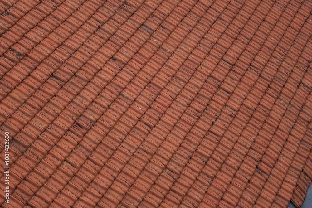 tile arrangement pattern on the roof of the house. tile pattern background. tile arrangement pattern on the roof of the house. tile pattern background.