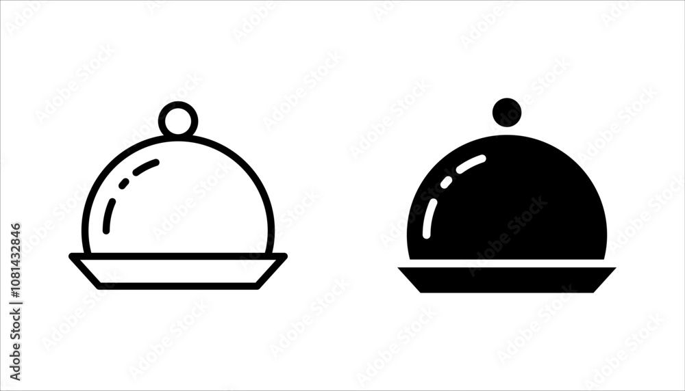 Fototapeta premium Platter icon set. restaurant sign. waiter symbol vector illustration on white background