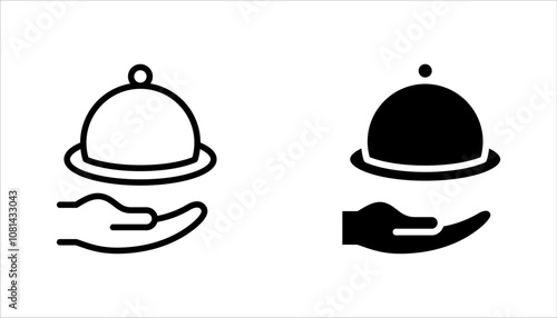 Platter icon set. restaurant sign. waiter symbol vector illustration on white background