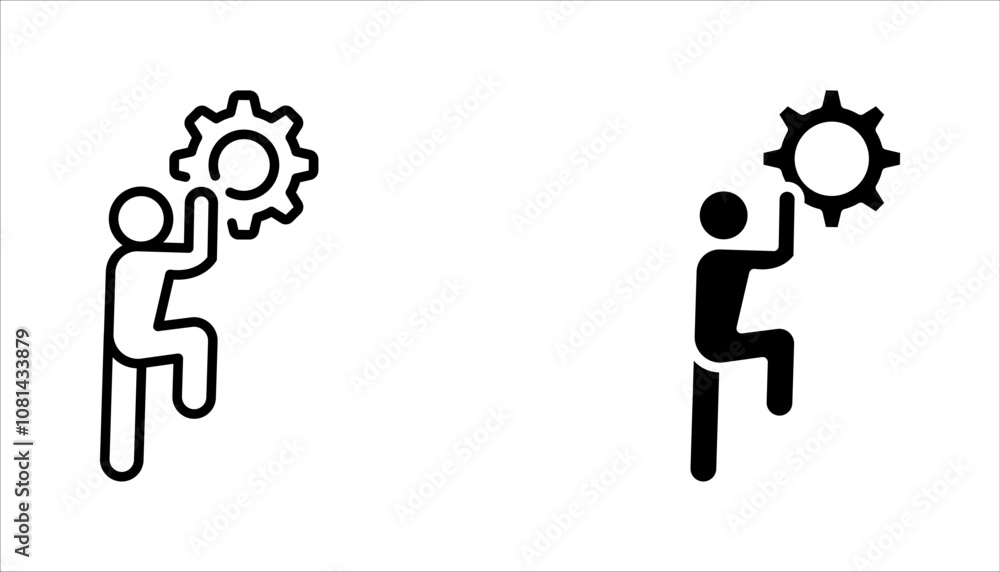 Coordination linear icon set. Cooperation for work. vector illustration on white background Coordination linear icon set. Cooperation for work. vector illustration on white background