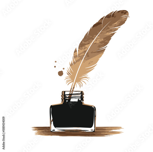 old paper and feather pen