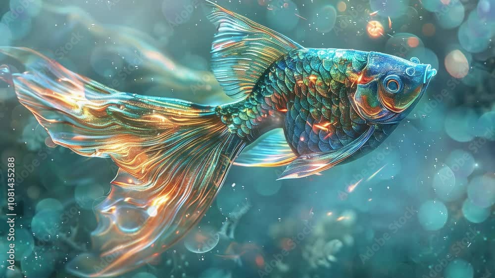 flying fish underwater scape seamless looping overlay 4k virtual video ...