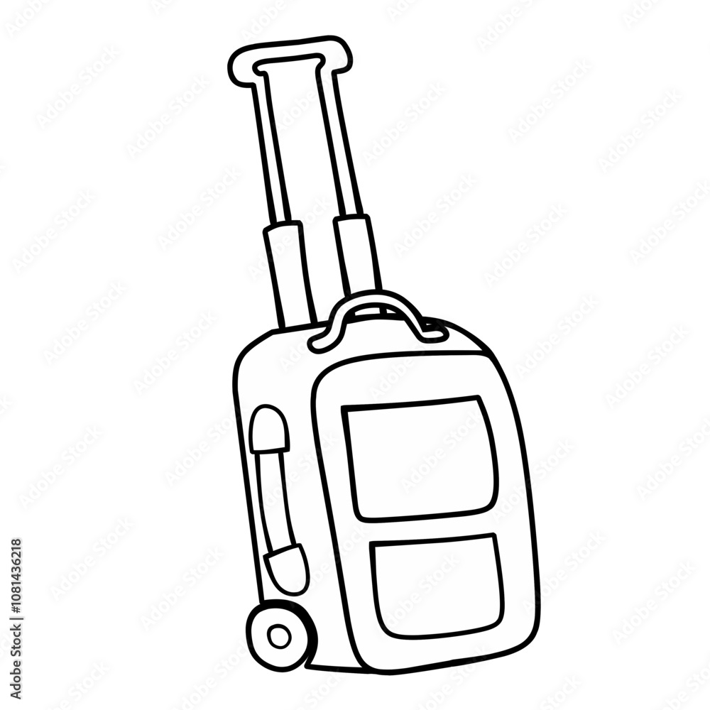 Hand-Drawn Travel Suitcase Illustration Hand-Drawn Travel Suitcase Illustration