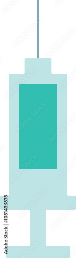 Obraz premium Flat Vector Syringe Icon for Medical and Healthcare Designs