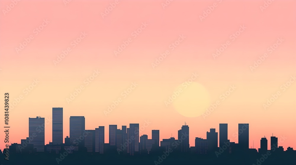 City Skyline Sunset Silhouette City Skyline Sunset Silhouette