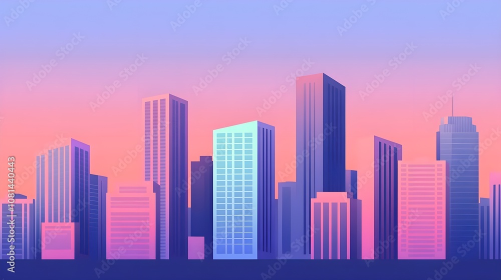 Cityscape Sunset Gradient Cityscape Sunset Gradient