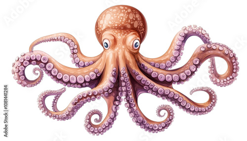 octopus isolated on transparent background cutout