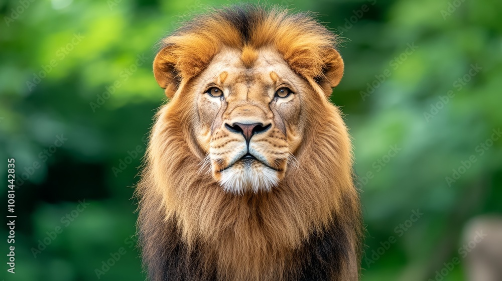 Obraz premium Majestic Male Lion Portrait Wildlife African Safari Nature