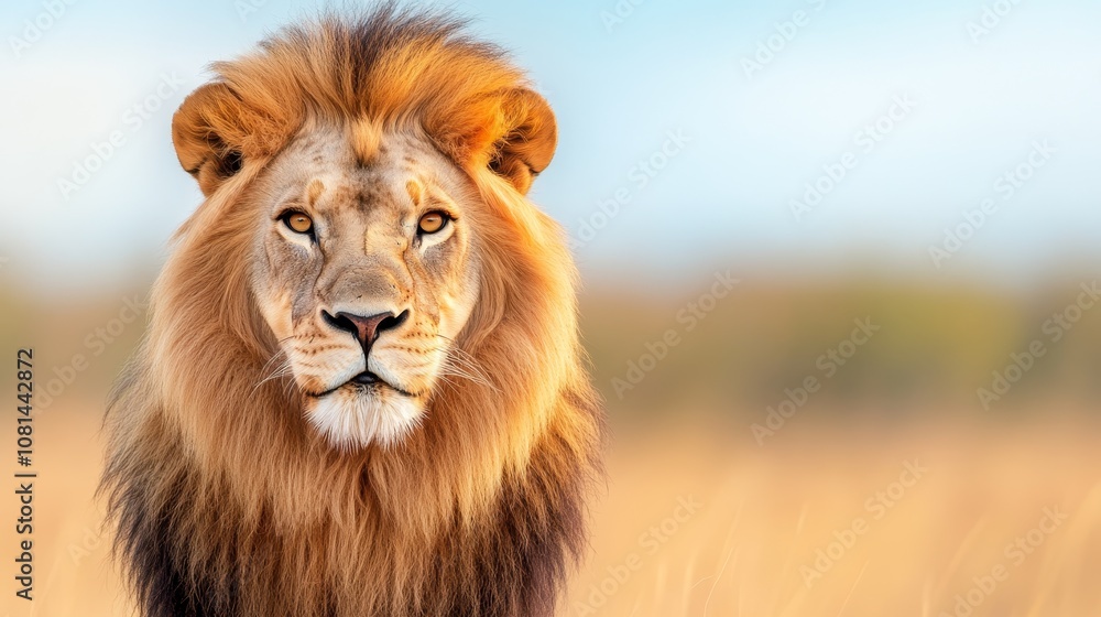 Majestic African Lion Portrait Wildlife Nature Safari Big Cat Pride King Power Strength Animal Majestic African Lion Portrait Wildlife Nature Safari Big Cat Pride King Power Strength Animal