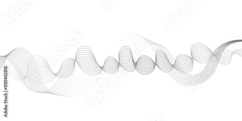 Abstract wave element for design. Digital frequency. Elegant abstract smooth swoosh speed gray wave modern stream. art background. Vector illustration. Wave with lines created using blend.	
