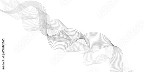 Abstract wave element for design. Digital frequency. Elegant abstract smooth swoosh speed gray wave modern stream. art background. Vector illustration. Wave with lines created using blend.	
