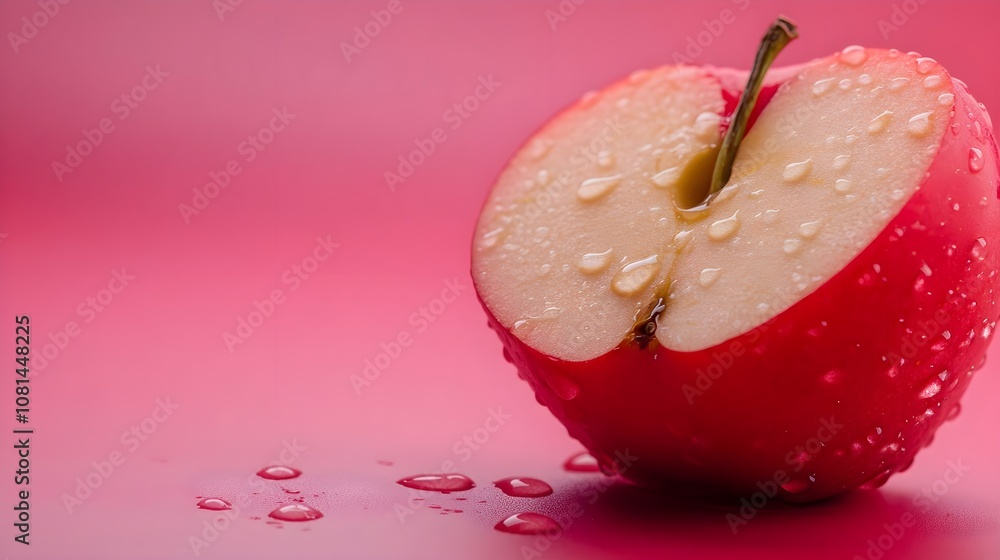 Red Apple with Water Drops Red Apple with Water Drops