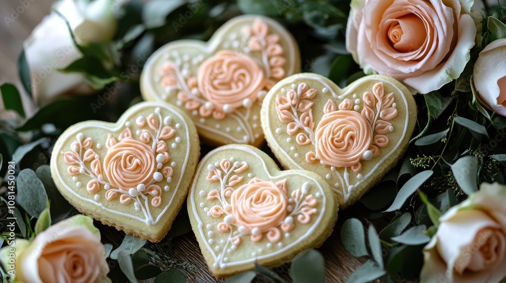Delicate floral heartshaped cookies for romantic celebrations valentine's day elegant treats cozy home setting heartfelt designs Delicate floral heartshaped cookies for romantic celebrations valentine's day elegant treats cozy home setting heartfelt designs