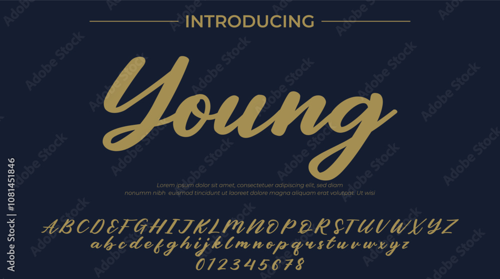 Young Font Stylish brush painted an uppercase vector letters, alphabet, typeface Young Font Stylish brush painted an uppercase vector letters, alphabet, typeface